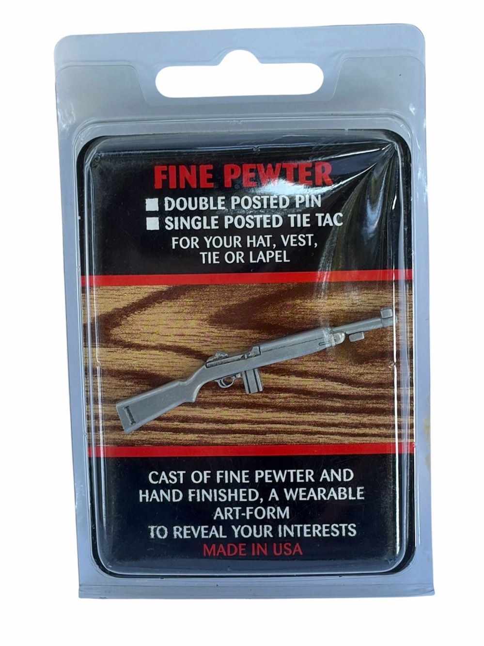 Empire Fine Pewter Rifle Pin Tie Tac Wearable Art USA Vest Tie Lapel New NIP